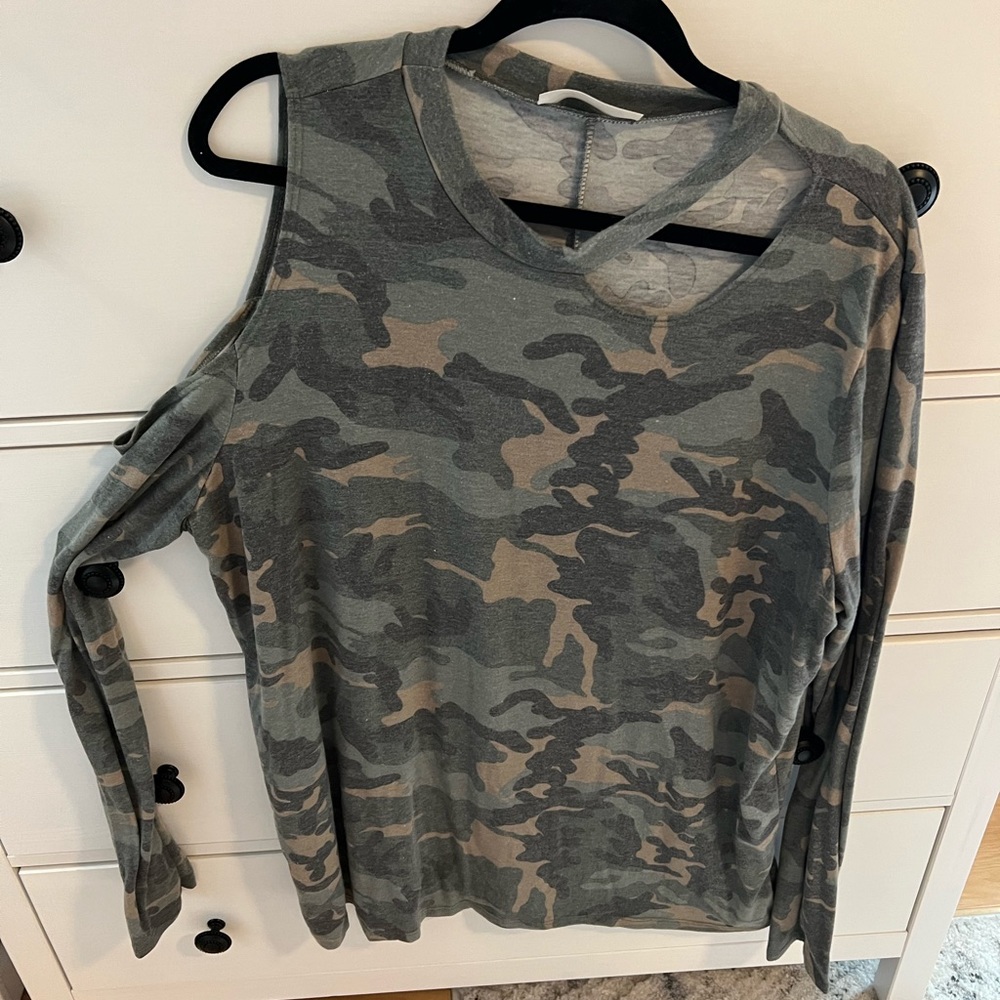 Haptics cold shoulder top